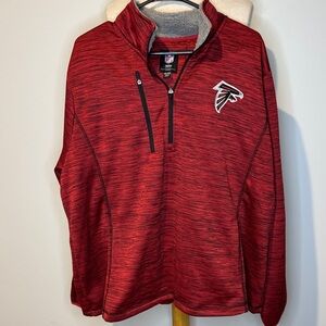 NWT women’s ATLANTA FALCONS Red Quarter-Zip Sweater pullover